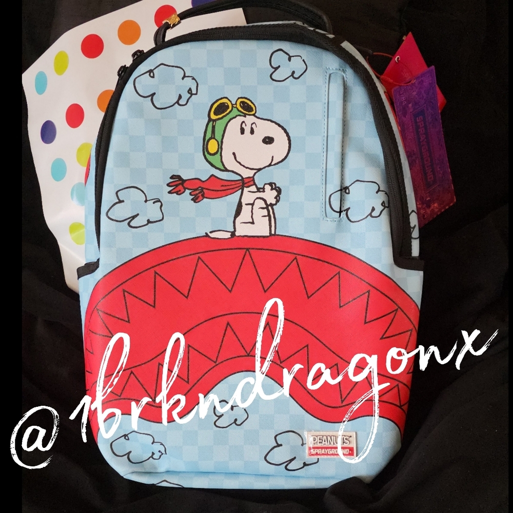 NWT Sprayground Red White Blue Snoopy Backpack Dead Stock Rare Last 1 PRISTINE - Picture 5 of 12